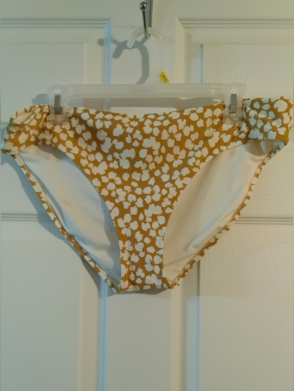 aerie Floral Bikini Bottoms in Mustard Yellow and White Size XL